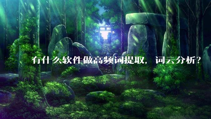 有什么软件做高频词提取，词云分析？