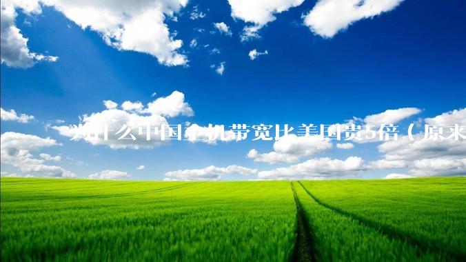 为什么中国主机带宽比美国贵5倍（原来错误的10000倍），比如阿里云？
