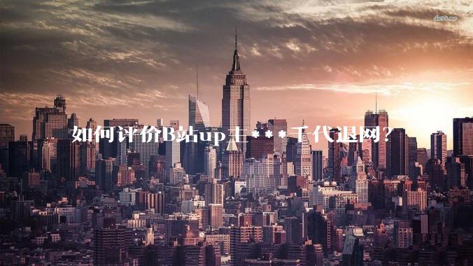 如何评价B站up主***千代退网？